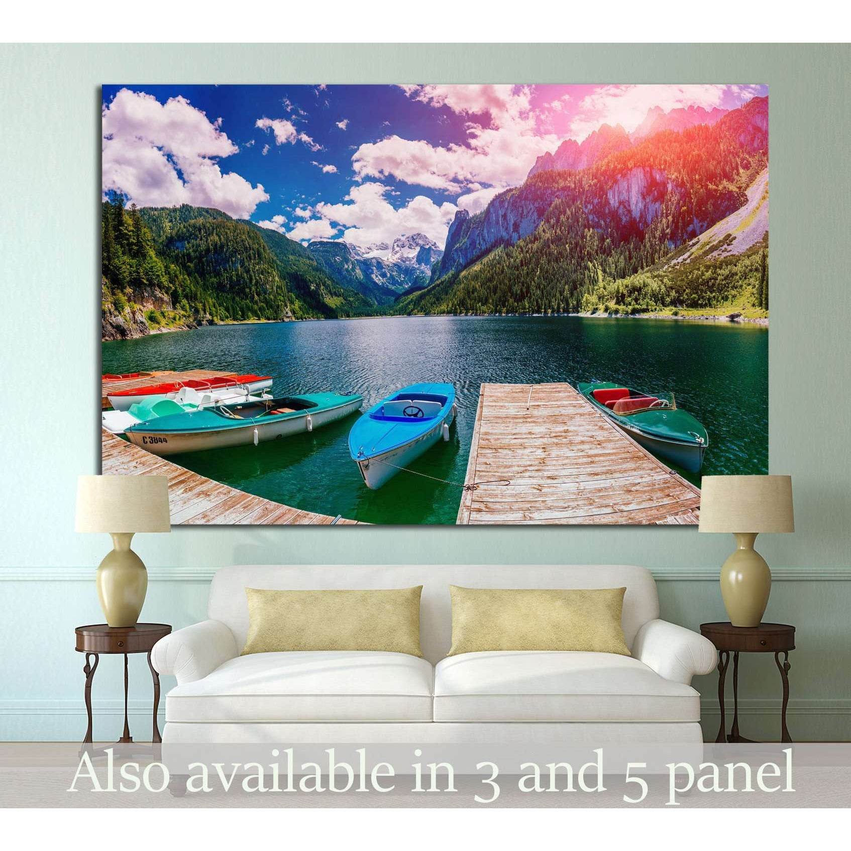 boat at the pier №872 Ready to Hang Canvas Print