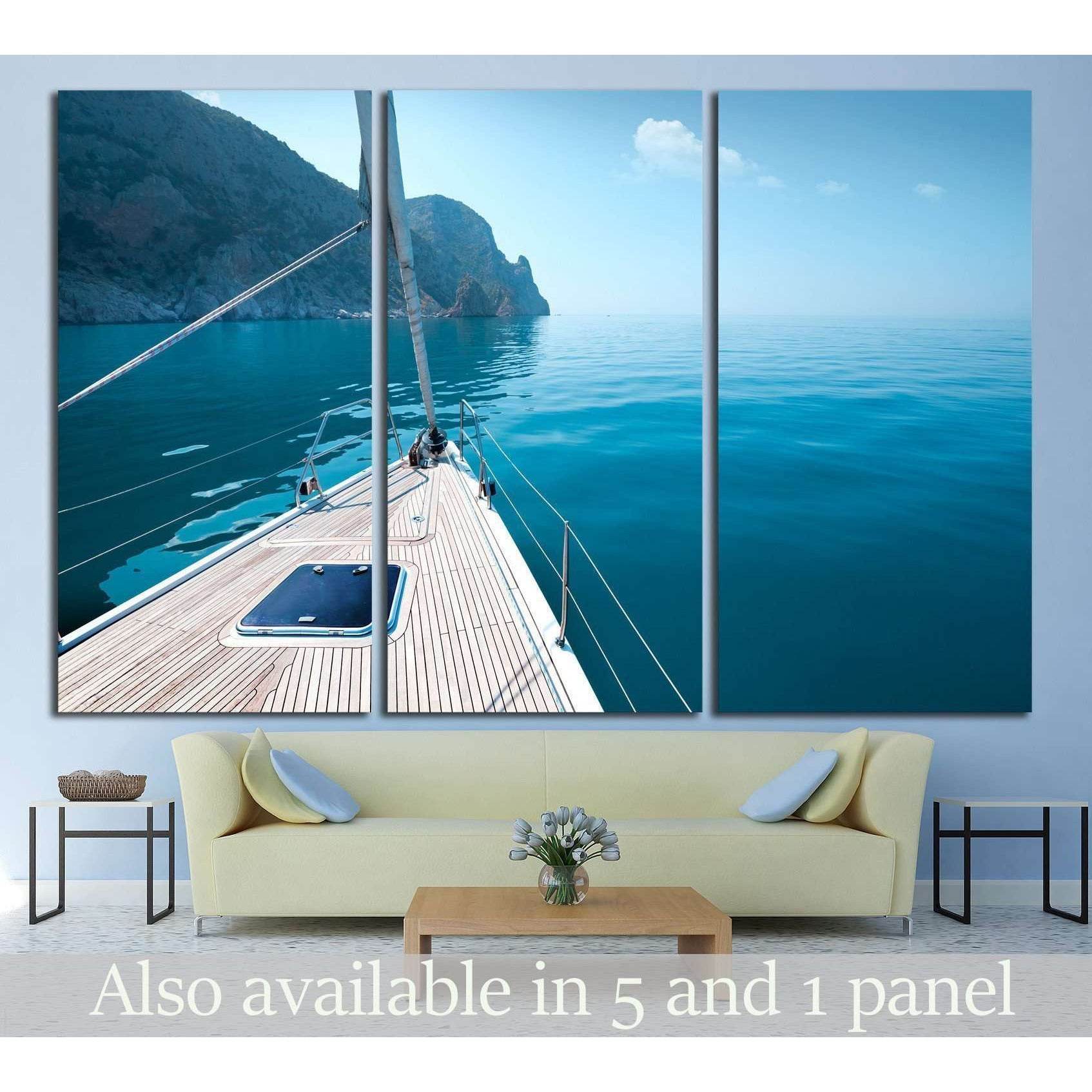 boat floats near the shore №1407 Ready to Hang Canvas Print - Zellart Canvas Prints ALL_Products, s-1407
