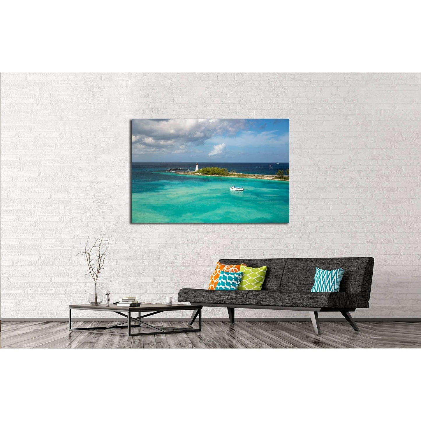Boat. Lighthouse. Paradise Island. Nassau. Bahamas №3104 Ready to Hang Canvas PrintCanvas art arrives ready to hang, with hanging accessories included and no additional framing required. Every canvas print is hand-crafted, made on-demand at our workshop a