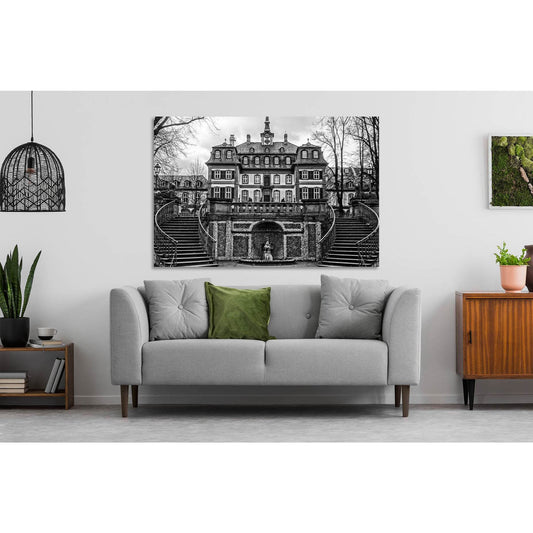 Bolongaro palace №D2819 Ready to Hang Canvas Print - Zellart Canvas Prints 0new, ALL_Products, Black & White Wall Art