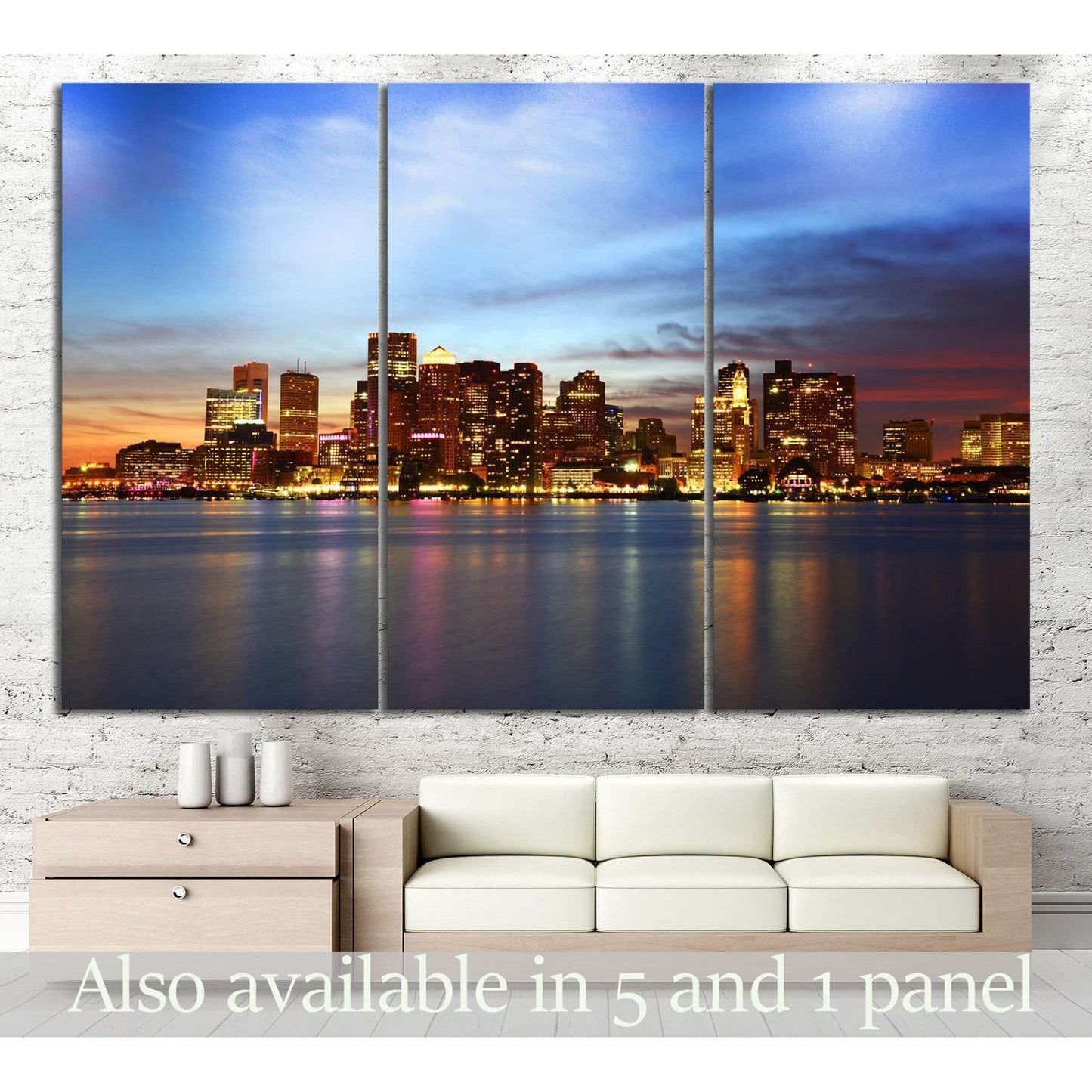 Boston Cityscape №127 Ready to Hang Canvas Print - Zellart Canvas Prints ALL_Products, wd-127