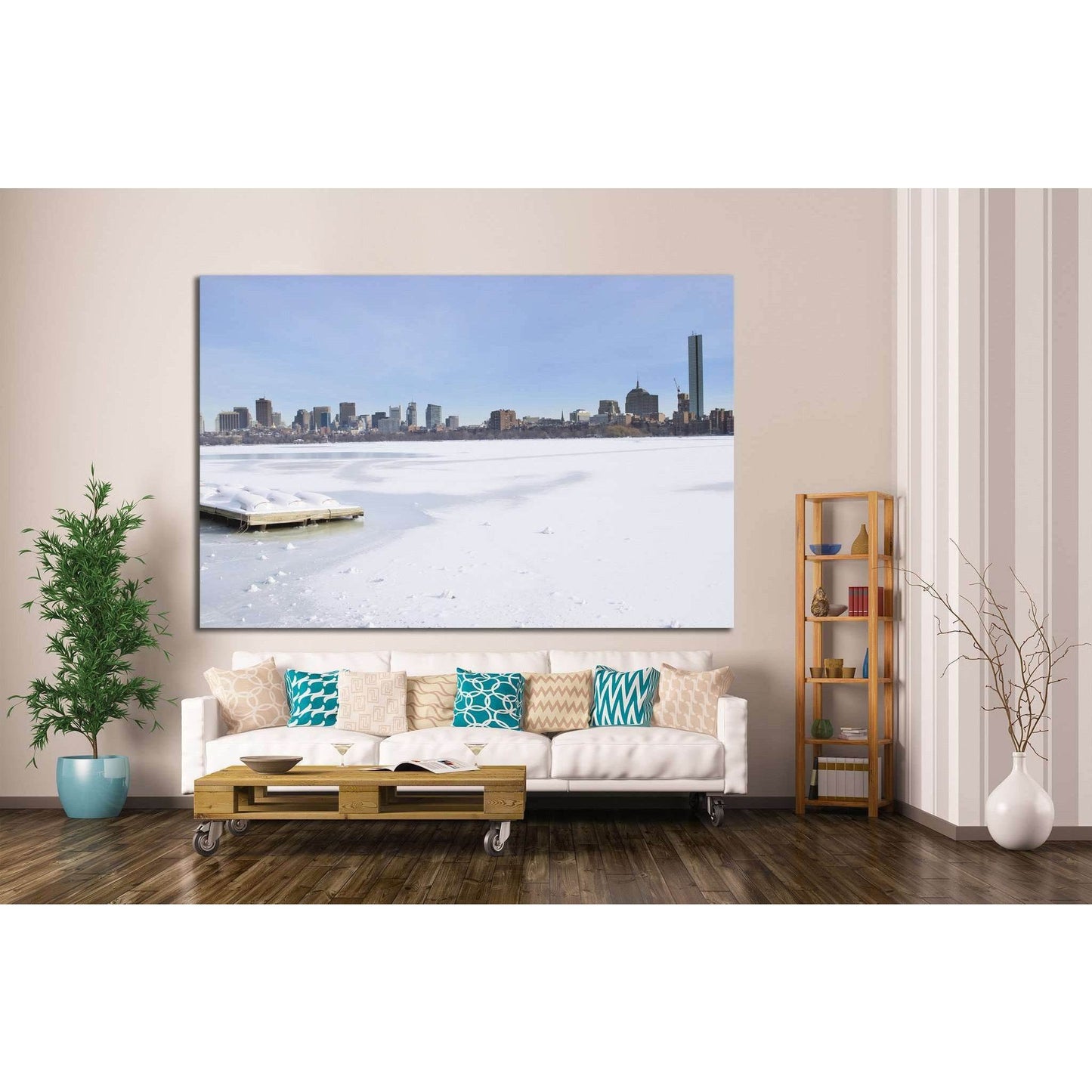 boston skyline in the winter №1127 Ready to Hang Canvas PrintCanvas art arrives ready to hang, with hanging accessories included and no additional framing required. Every canvas print is hand-crafted, made on-demand at our workshop and expertly stretched