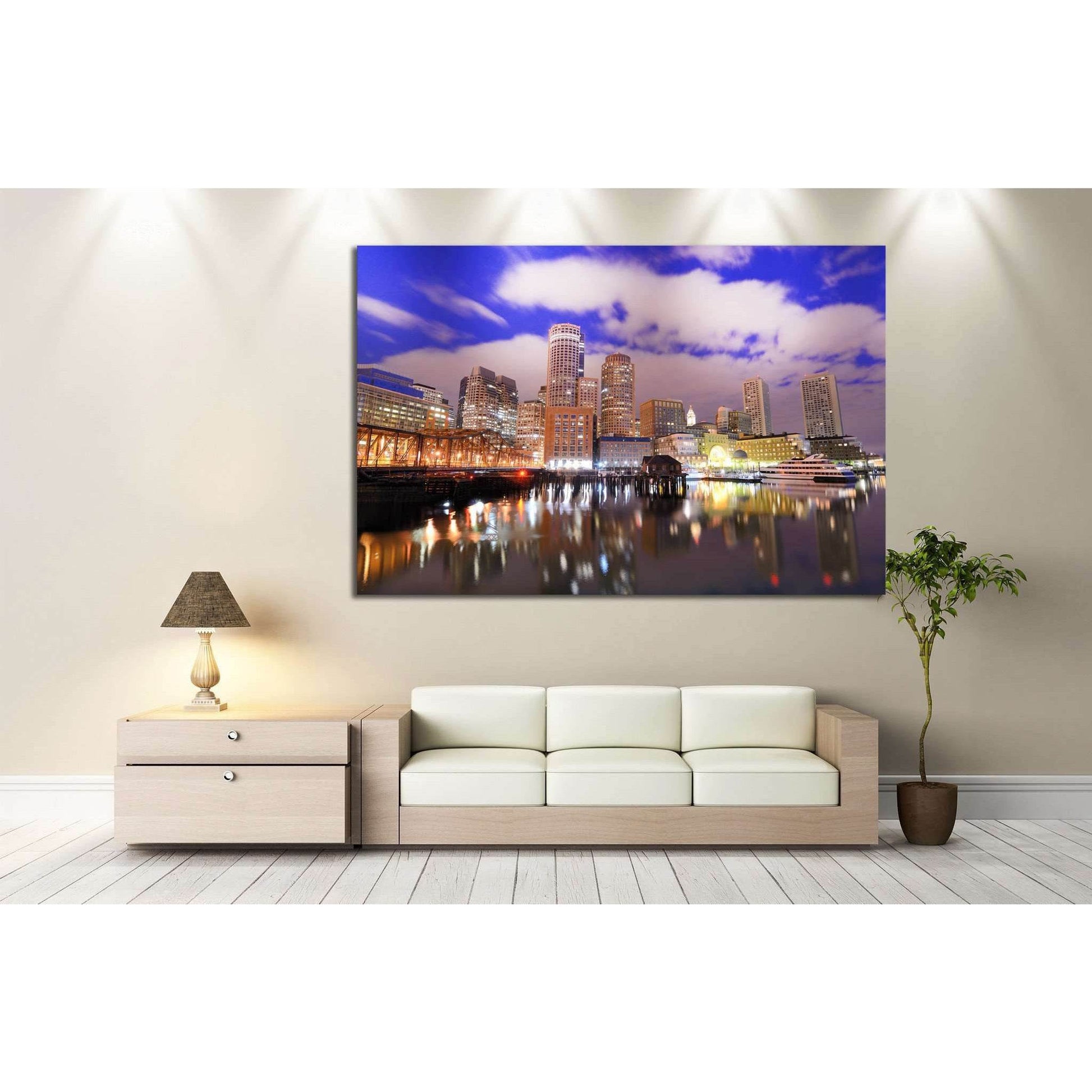 Boston Skyscraper №128 Ready to Hang Canvas Print - Zellart Canvas Prints ALL_Products, wd-128