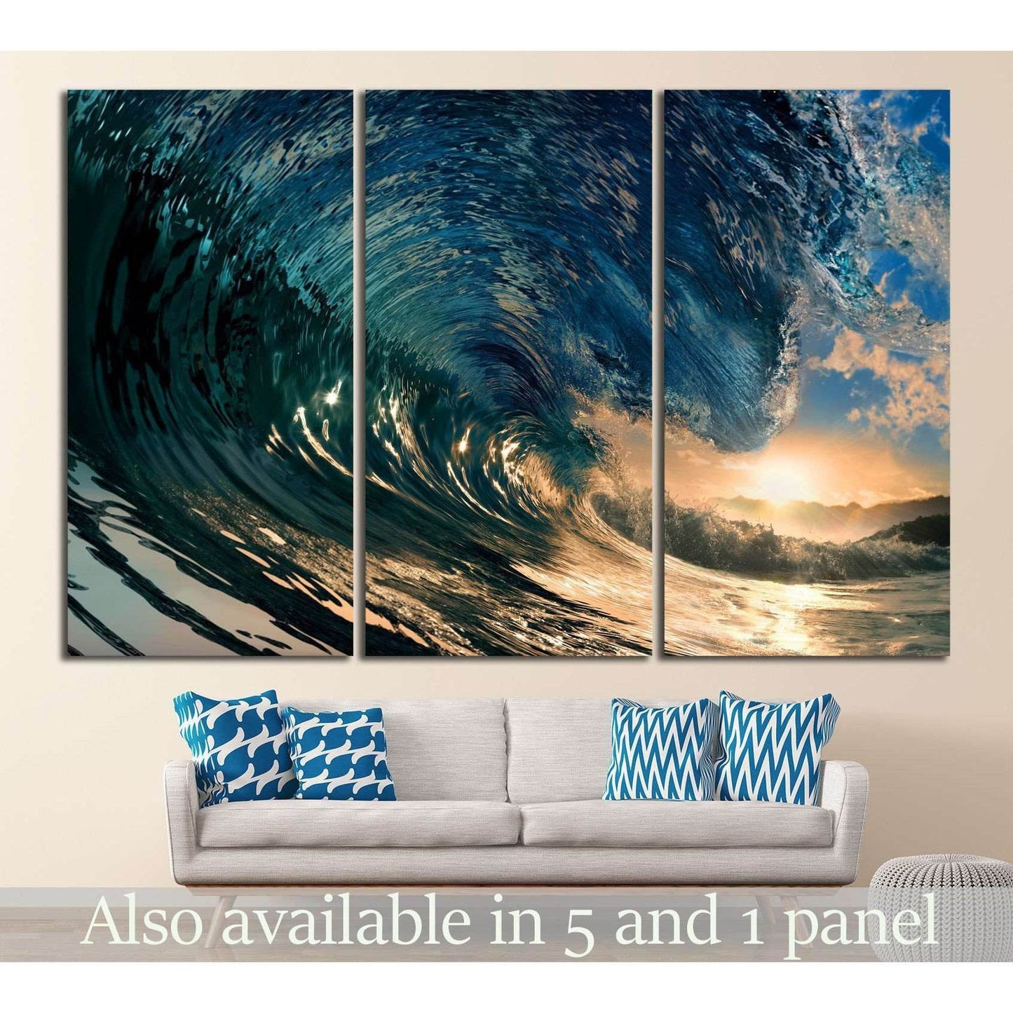 breaking ocean wave №837 Ready to Hang Canvas Print - Zellart Canvas Prints ALL_Products, s-837