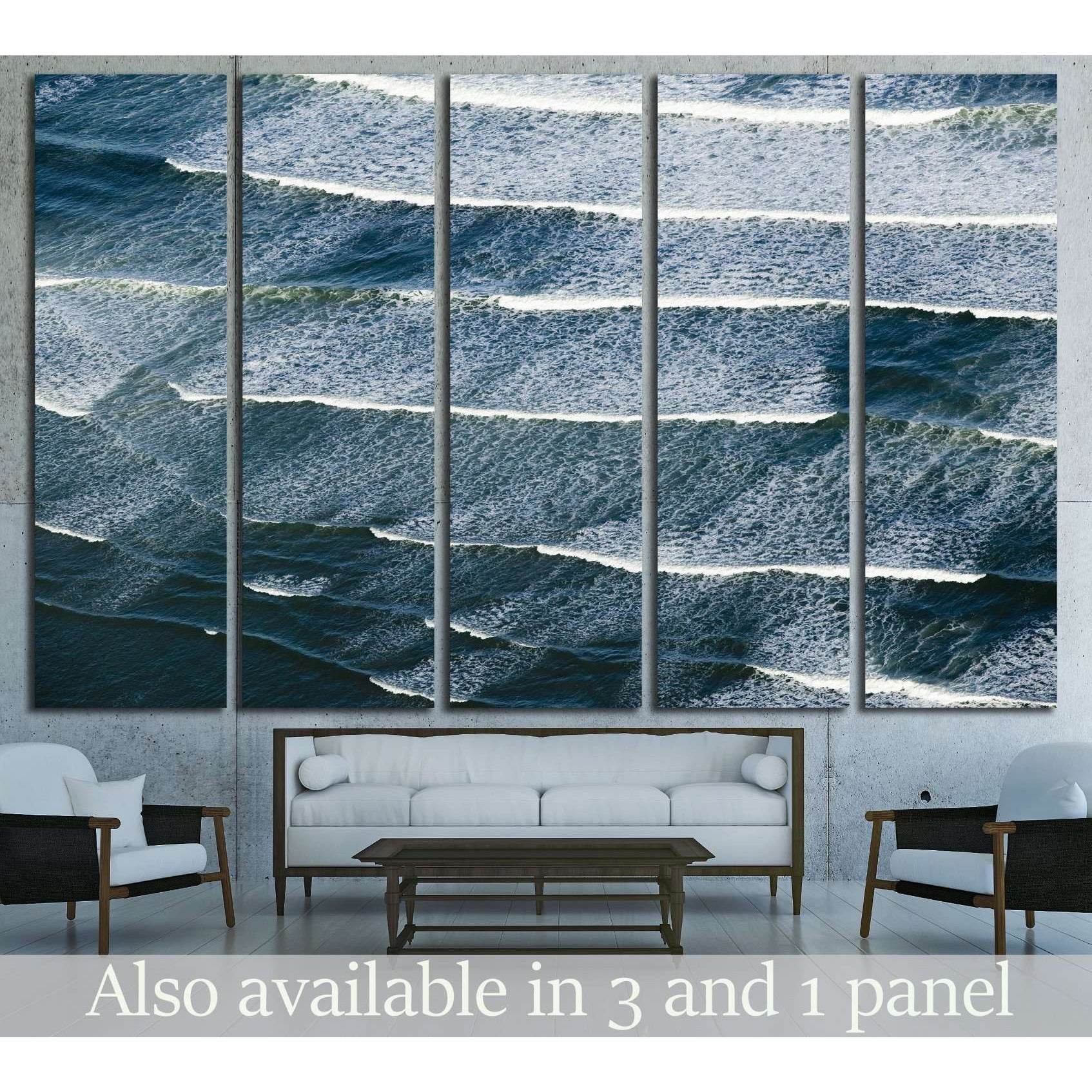Breaking ocean waves south of Portland, Maine №2543 Ready to Hang Canvas Print - Zellart Canvas Prints ALL_Products, s-2543
