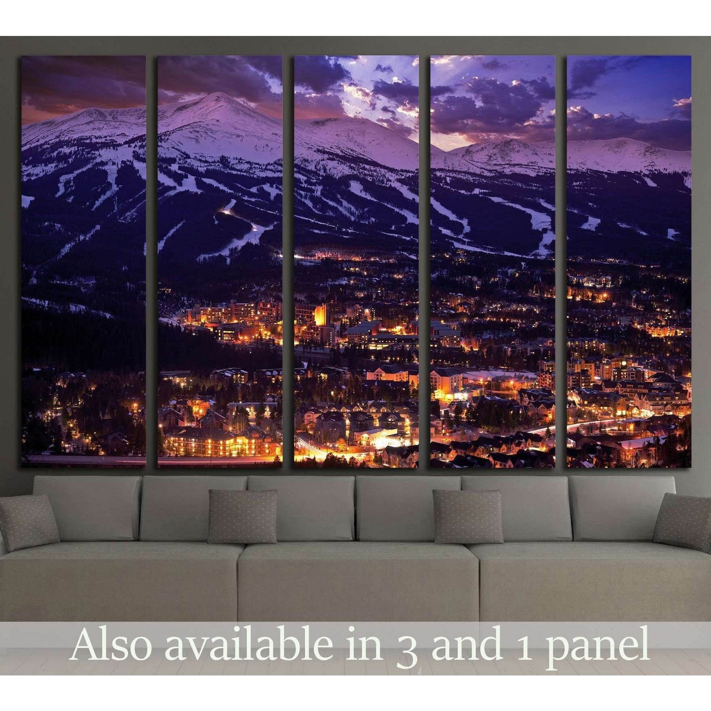 Breckenridge Winter Sunset, Breckenridge, Colorado №1627 Ready to Hang Canvas Print - Zellart Canvas Prints ALL_Products, s-1627