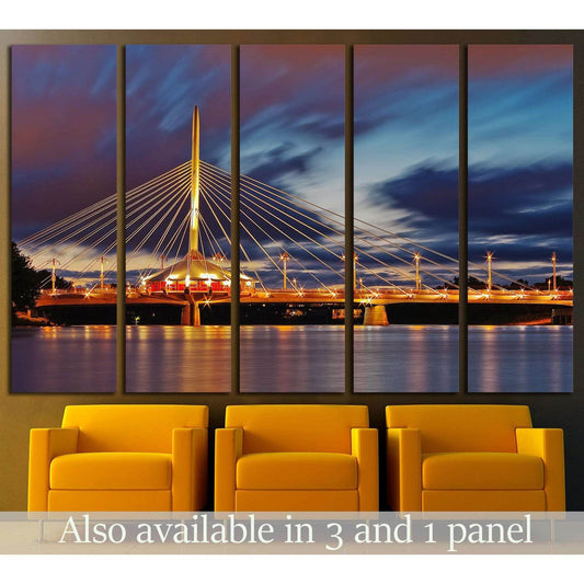 Bridge at night №2154 Ready to Hang Canvas Print - Zellart Canvas Prints ALL_Products, s-2154