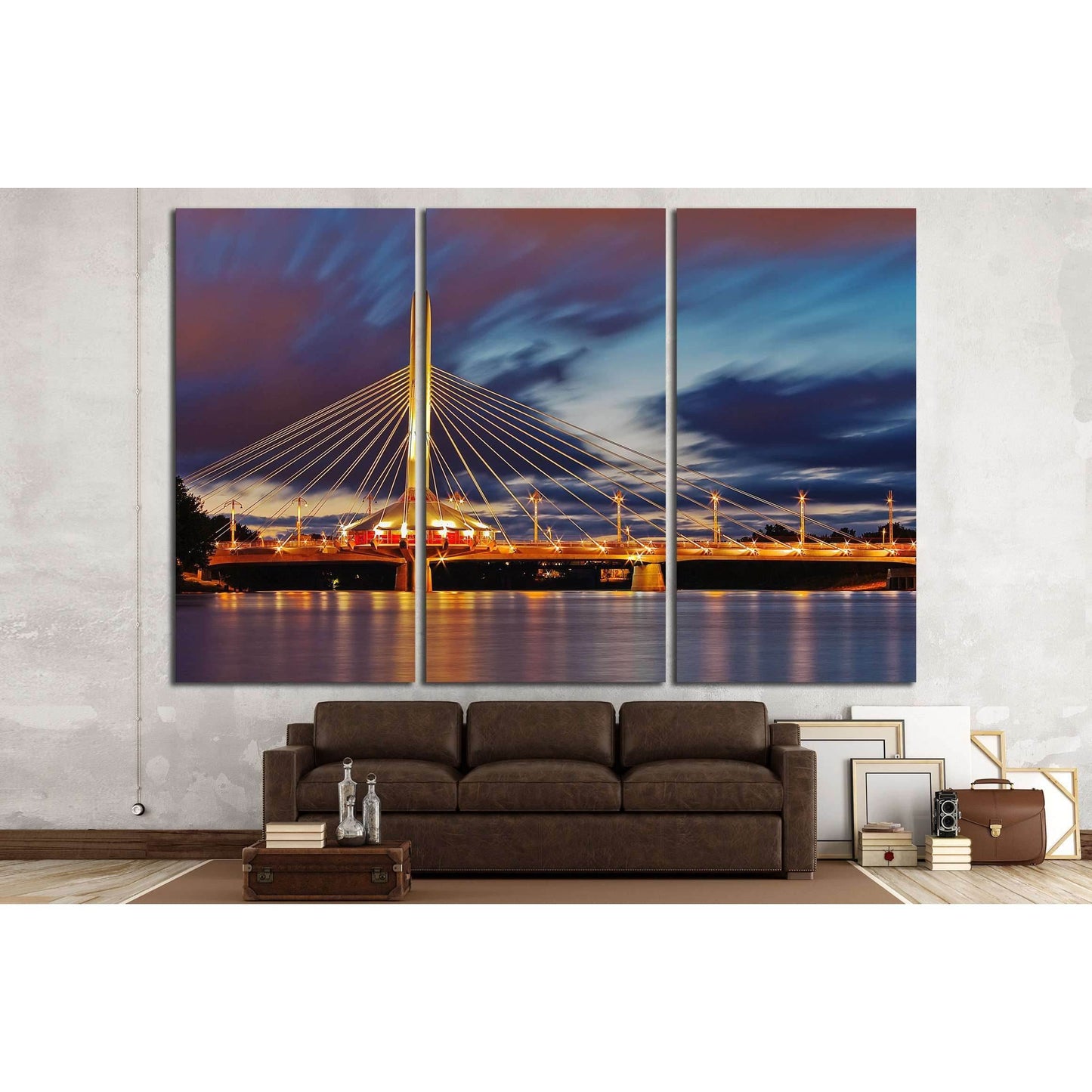 Bridge at night №2154 Ready to Hang Canvas PrintCanvas art arrives ready to hang, with hanging accessories included and no additional framing required. Every canvas print is hand-crafted, made on-demand at our workshop and expertly stretched around 100% N