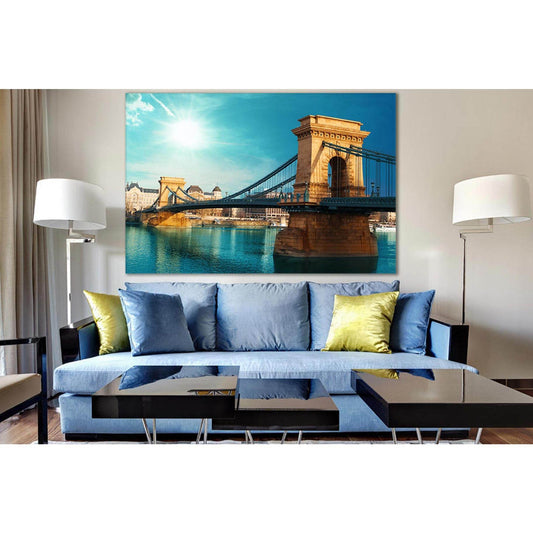 Bridge In Budapest Hungary №SL1134 Ready to Hang Canvas Print - Zellart Canvas Prints 0new, ALL_Products, Bridges Wall Art