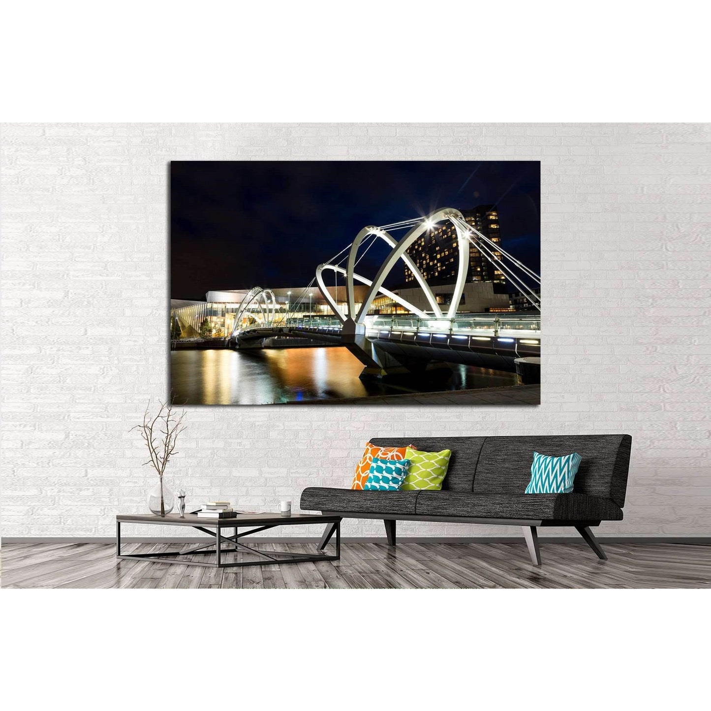 Bridge in Melbourne, Australia №818 Ready to Hang Canvas Print - Zellart Canvas Prints ALL_Products, s-818