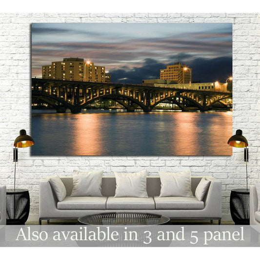 Bridge in Rockford, Illinois, USA №1786 Ready to Hang Canvas Print - Zellart Canvas Prints ALL_Products, s-1786