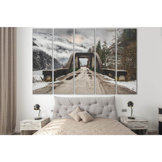 Bridge In The Mountains №SL1115 Ready to Hang Canvas Print - Zellart Canvas Prints 0new, ALL_Products, Bridges Wall Art