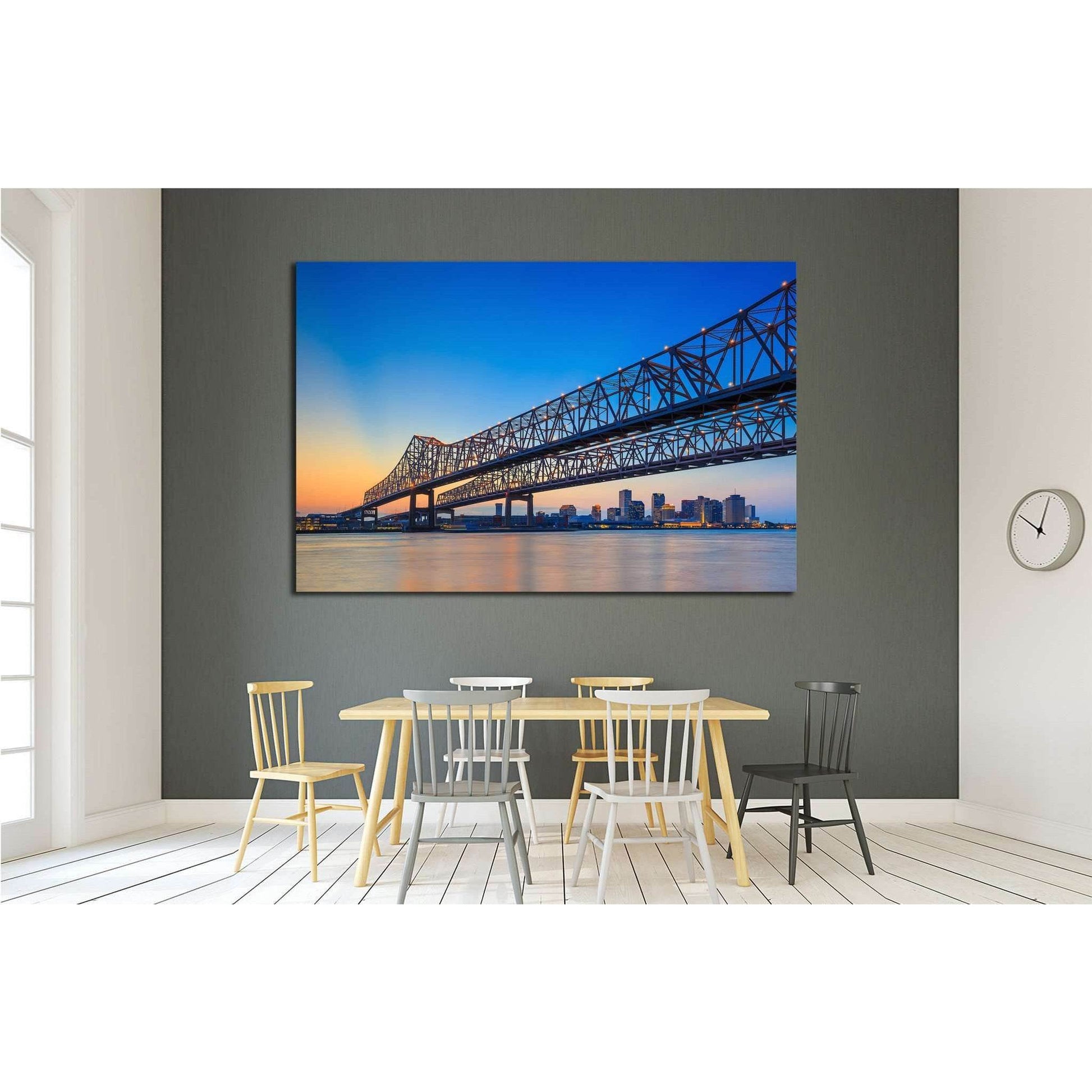 Bridge on the Mississippi river and downtown New Orleans Louisiana №1728 Ready to Hang Canvas PrintCanvas art arrives ready to hang, with hanging accessories included and no additional framing required. Every canvas print is hand-crafted, made on-demand a