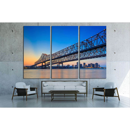 Bridge on the Mississippi river and downtown New Orleans Louisiana №1728 Ready to Hang Canvas PrintCanvas art arrives ready to hang, with hanging accessories included and no additional framing required. Every canvas print is hand-crafted, made on-demand a