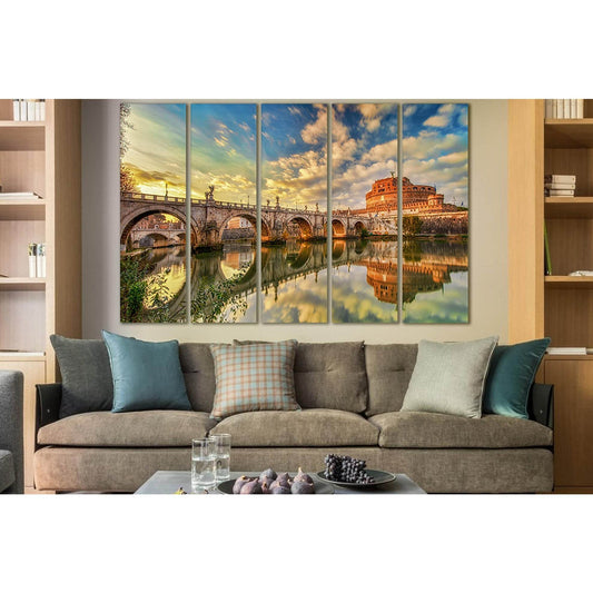 Bridge To Castel Sant Angelo Italy №SL1101 Ready to Hang Canvas Print - Zellart Canvas Prints 0new, ALL_Products, Bridges Wall Art