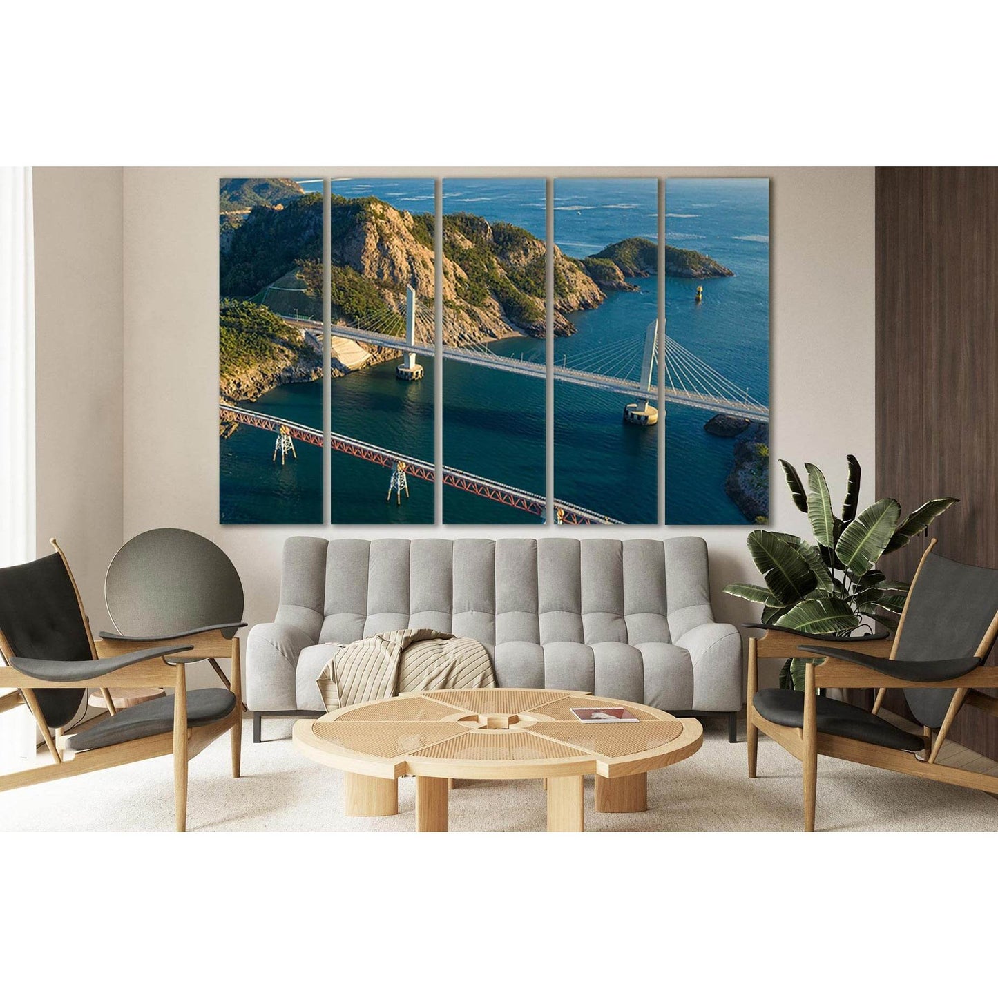 Bridges In South Korea №SL1110 Ready to Hang Canvas Print - Zellart Canvas Prints 0new, ALL_Products, Bridges Wall Art