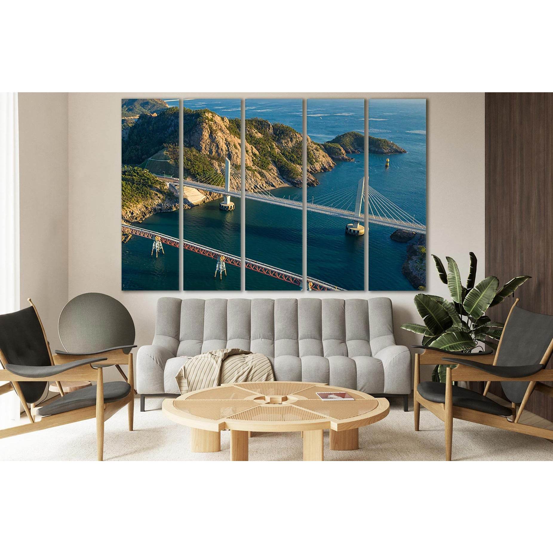 Bridges In South Korea №SL1110 Ready to Hang Canvas Print - Zellart Canvas Prints 0new, ALL_Products, Bridges Wall Art