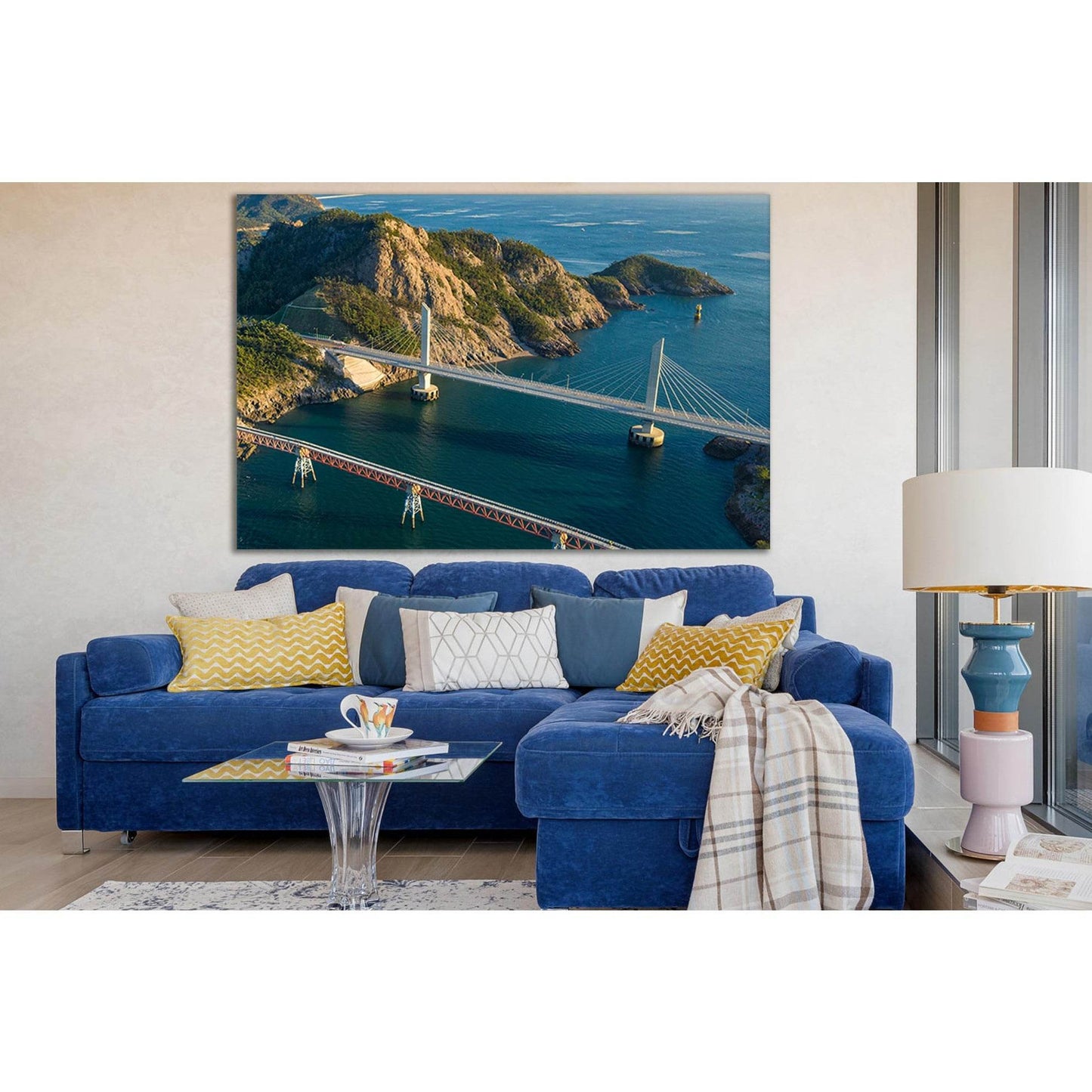 Bridges In South Korea №SL1110 Ready to Hang Canvas Print - Zellart Canvas Prints 0new, ALL_Products, Bridges Wall Art