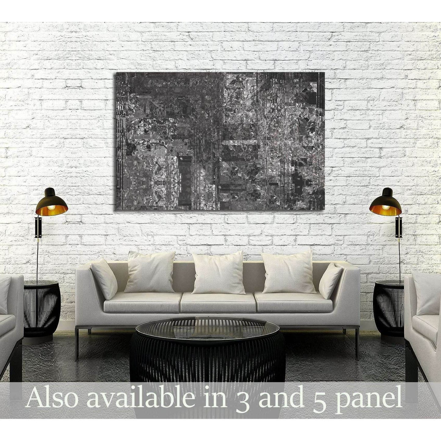 Bright abstract mosaic grey background with gloss №3229 Ready to Hang Canvas Print - Zellart Canvas Prints ALL_Products, s-3229