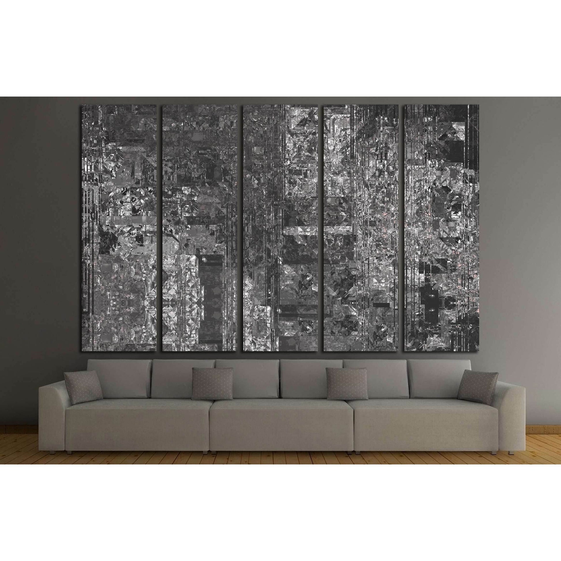 Bright abstract mosaic grey background with gloss №3229 Ready to Hang Canvas Print - Zellart Canvas Prints ALL_Products, s-3229