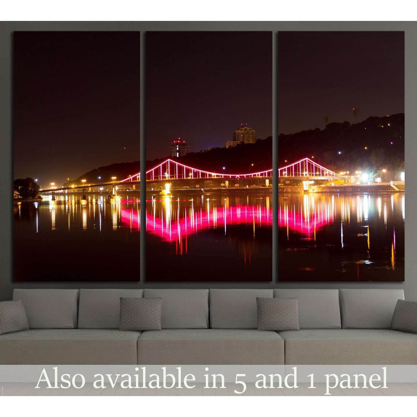Bright bridge over the river, Ukraine №814 Ready to Hang Canvas Print - Zellart Canvas Prints ALL_Products, s-814