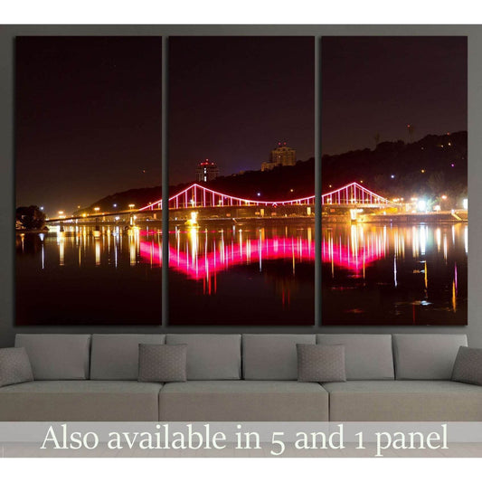 Bright bridge over the river, Ukraine №814 Ready to Hang Canvas Print - Zellart Canvas Prints ALL_Products, s-814