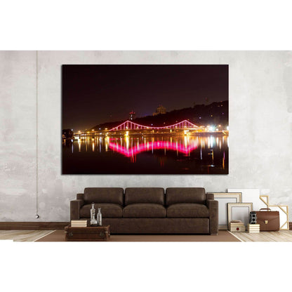 Bright bridge over the river, Ukraine №814 Ready to Hang Canvas Print - Zellart Canvas Prints ALL_Products, s-814