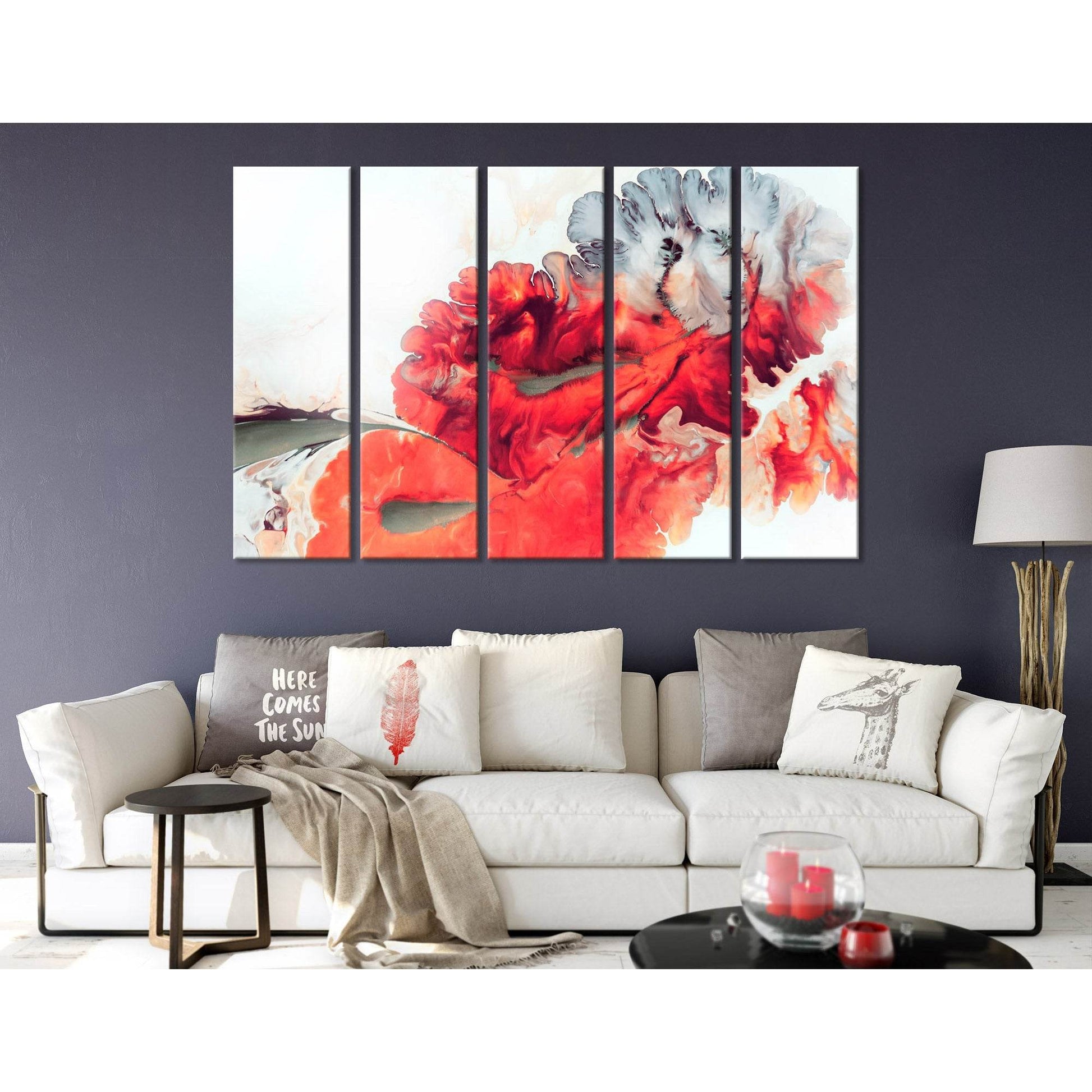 Bright Red Abstract №04385 Ready to Hang Canvas Print - Zellart Canvas Prints ALL_Products