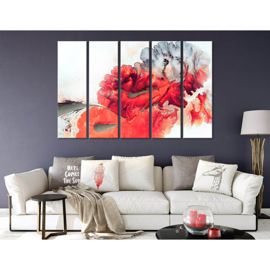 Bright Red Abstract №04385 Ready to Hang Canvas Print - Zellart Canvas Prints ALL_Products