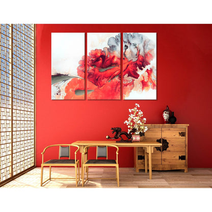 Bright Red Abstract №04385 Ready to Hang Canvas Print - Zellart Canvas Prints ALL_Products