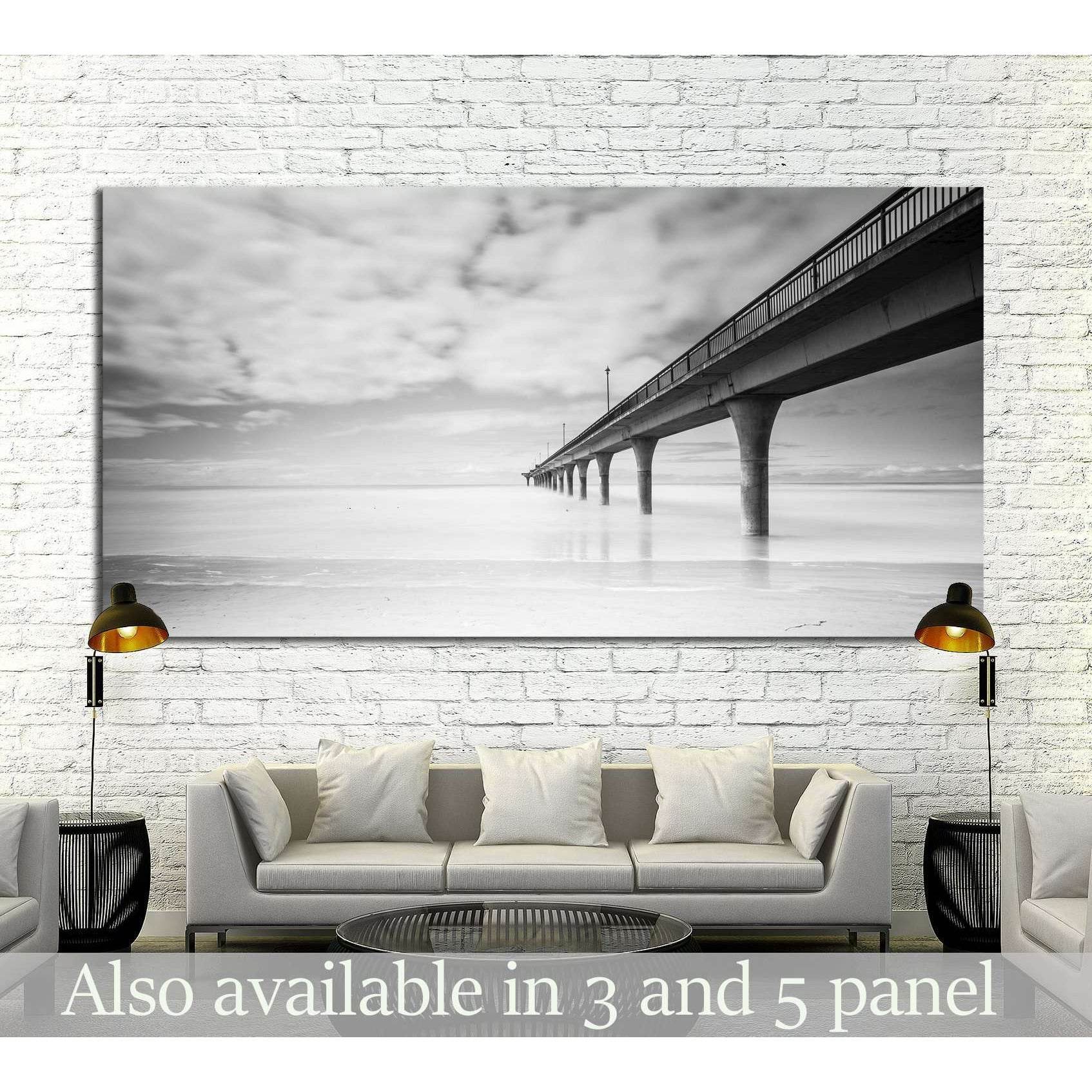 Brighton Pier Of Christchurch, New Zealand №2526 Ready to Hang Canvas Print - Zellart Canvas Prints ALL_Products, s-2526