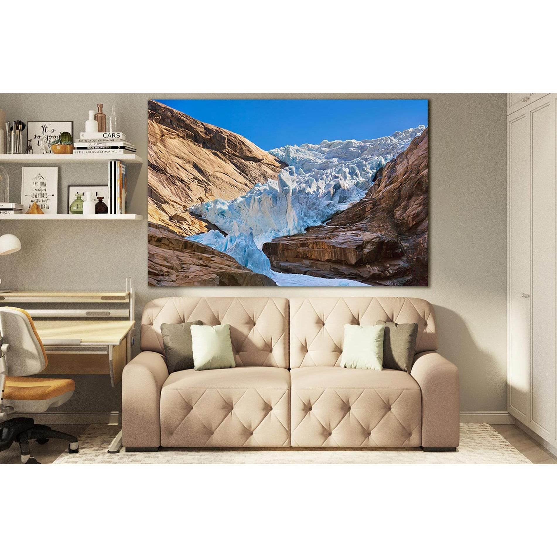 Briksdal Glacier Norway №SL1353 Ready to Hang Canvas Print - Zellart Canvas Prints 0new, ALL_Products, Glacials