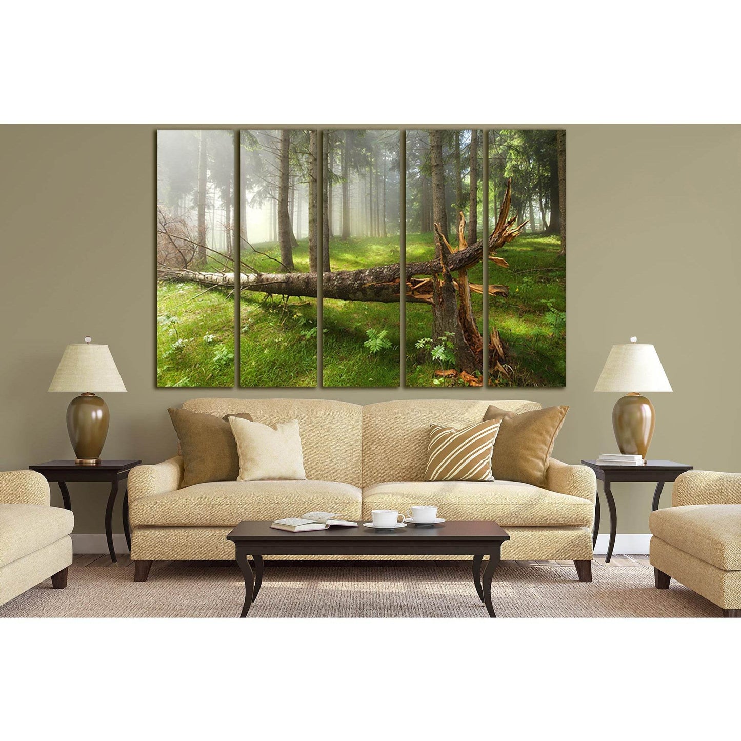 Broken Tree In The Forest №SL798 Ready to Hang Canvas Print - Zellart Canvas Prints 0new, ALL_Products, Trees Wall Art