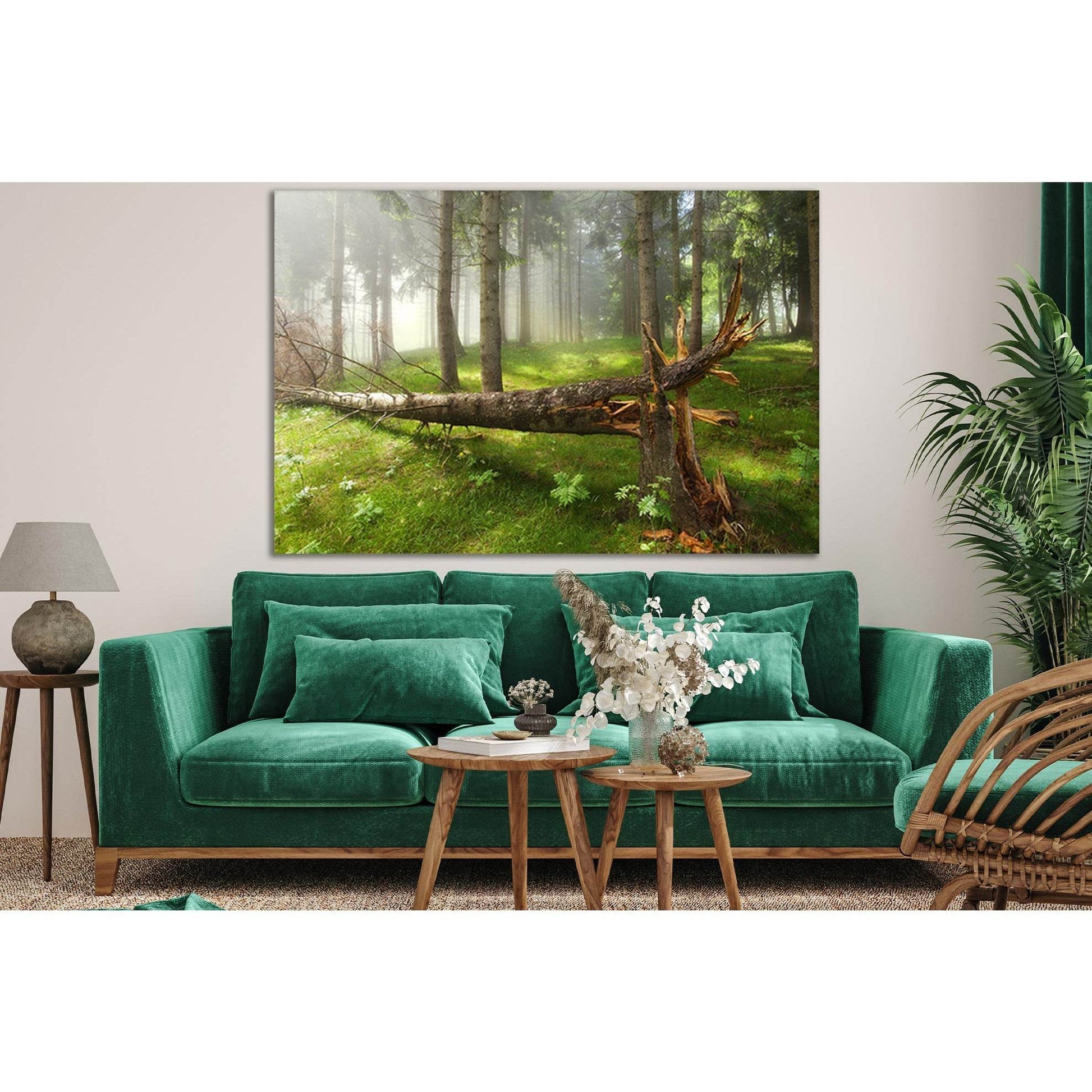 Broken Tree In The Forest №SL798 Ready to Hang Canvas Print - Zellart Canvas Prints 0new, ALL_Products, Trees Wall Art