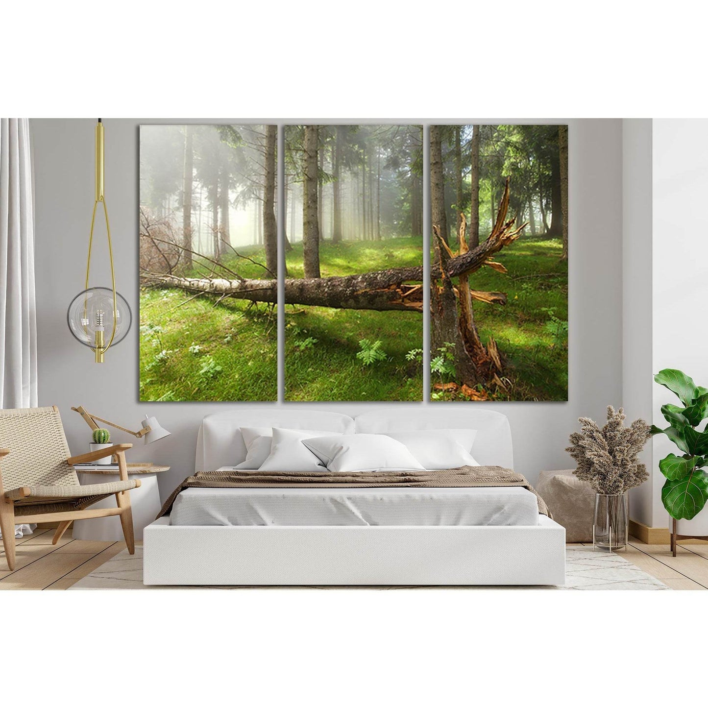 Broken Tree In The Forest №SL798 Ready to Hang Canvas Print - Zellart Canvas Prints 0new, ALL_Products, Trees Wall Art