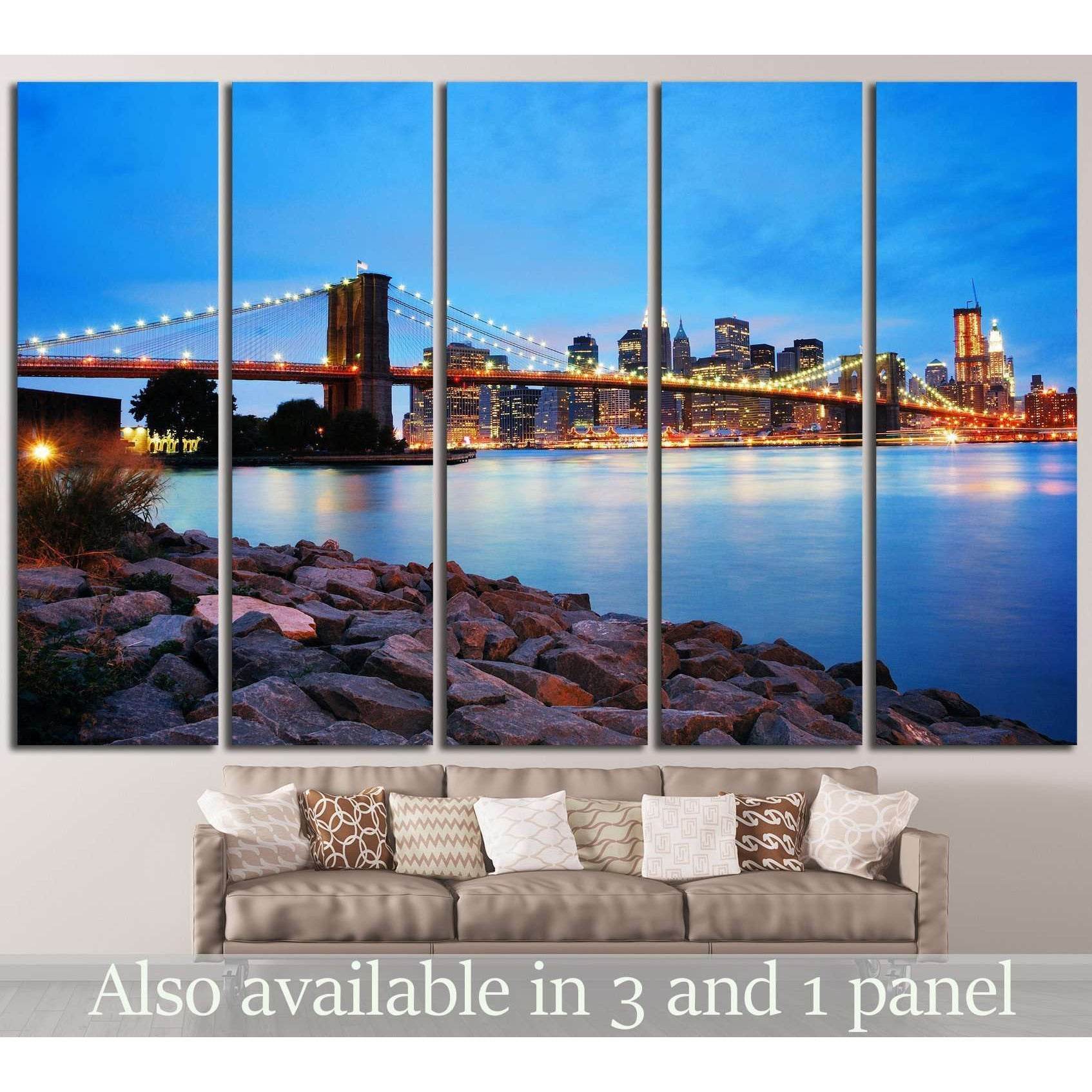 Brooklyn Bridge №760 Ready to Hang Canvas Print - Zellart Canvas Prints 0_NY_ART, ALL_Products, s-760