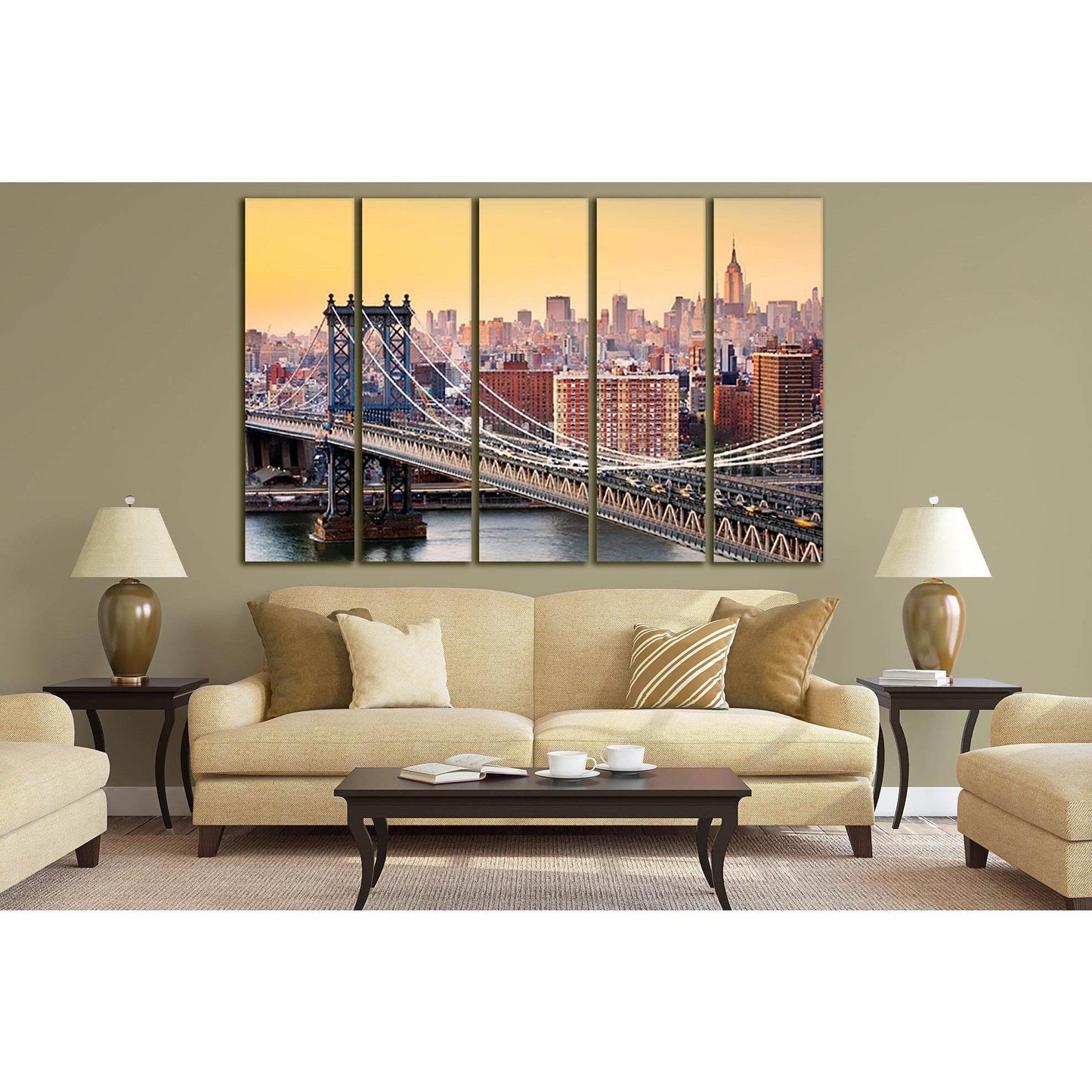 Brooklyn Bridge New York Manhattan №SL310 Ready to Hang Canvas Print - Zellart Canvas Prints 0_NY_ART, 0new, ALL_Products, Cityscapes & Skylines