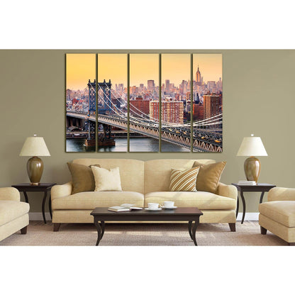 Brooklyn Bridge New York Manhattan №SL310 Ready to Hang Canvas Print - Zellart Canvas Prints 0_NY_ART, 0new, ALL_Products, Cityscapes & Skylines