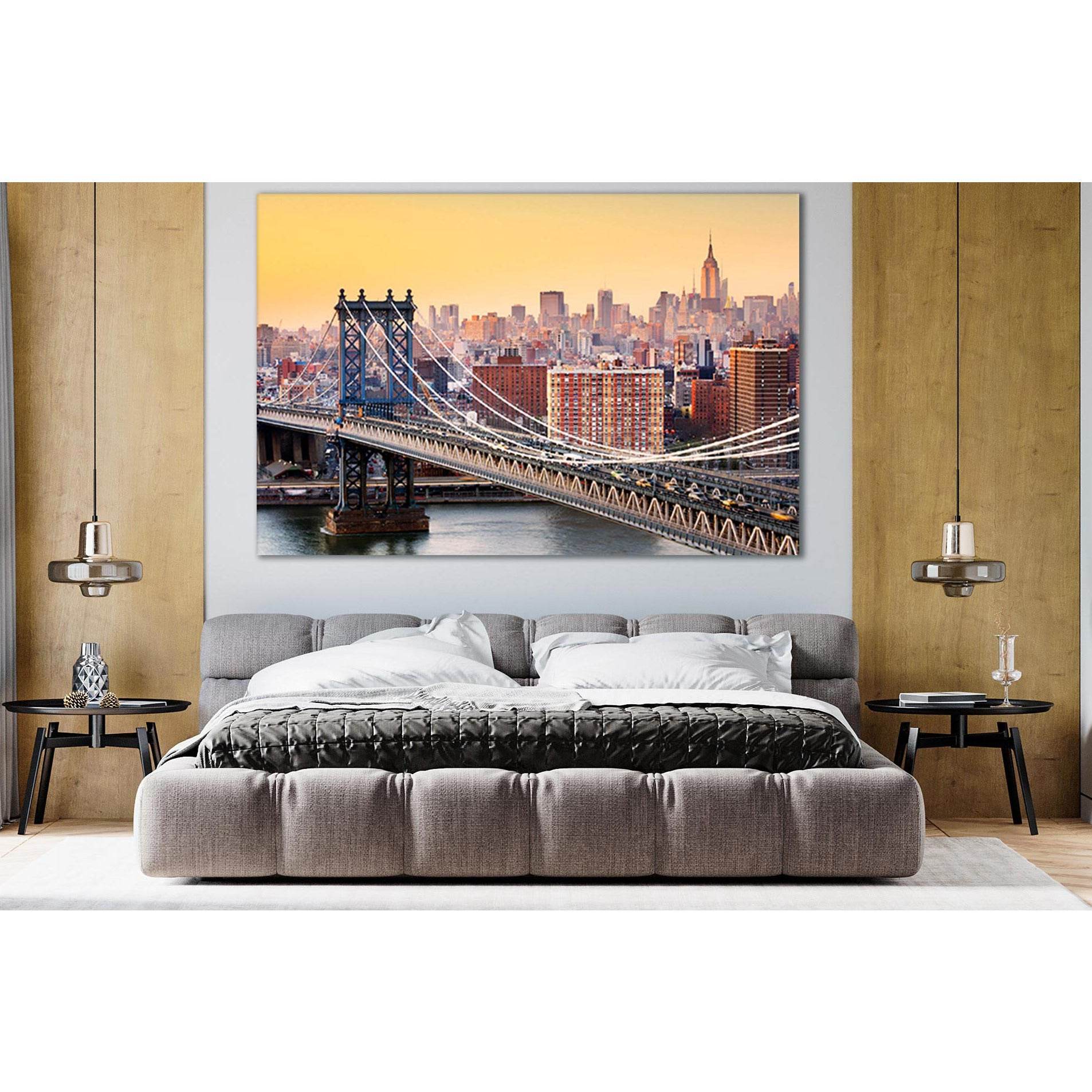 Brooklyn Bridge New York Manhattan №SL310 Ready to Hang Canvas Print - Zellart Canvas Prints 0_NY_ART, 0new, ALL_Products, Cityscapes & Skylines
