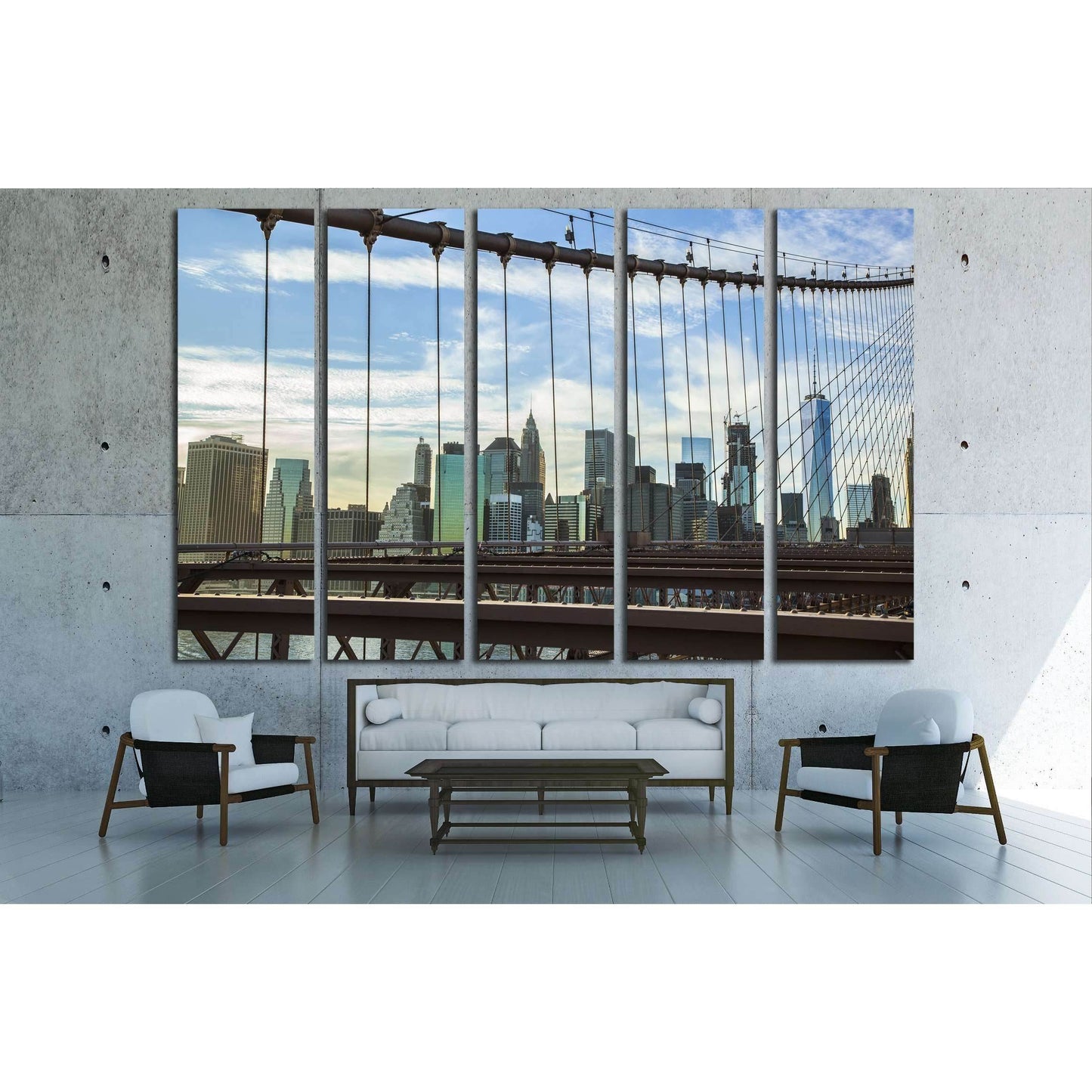 Brooklyn Bridge Wires with Manhattan Skyline background №2954 Ready to Hang Canvas PrintCanvas art arrives ready to hang, with hanging accessories included and no additional framing required. Every canvas print is hand-crafted, made on-demand at our works