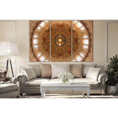 Brown And White Dome Ceiling №SL1381 Ready to Hang Canvas Print - Zellart Canvas Prints 0new, ALL_Products, Architecture