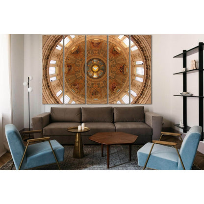 Brown And White Dome Ceiling №SL1381 Ready to Hang Canvas Print - Zellart Canvas Prints 0new, ALL_Products, Architecture