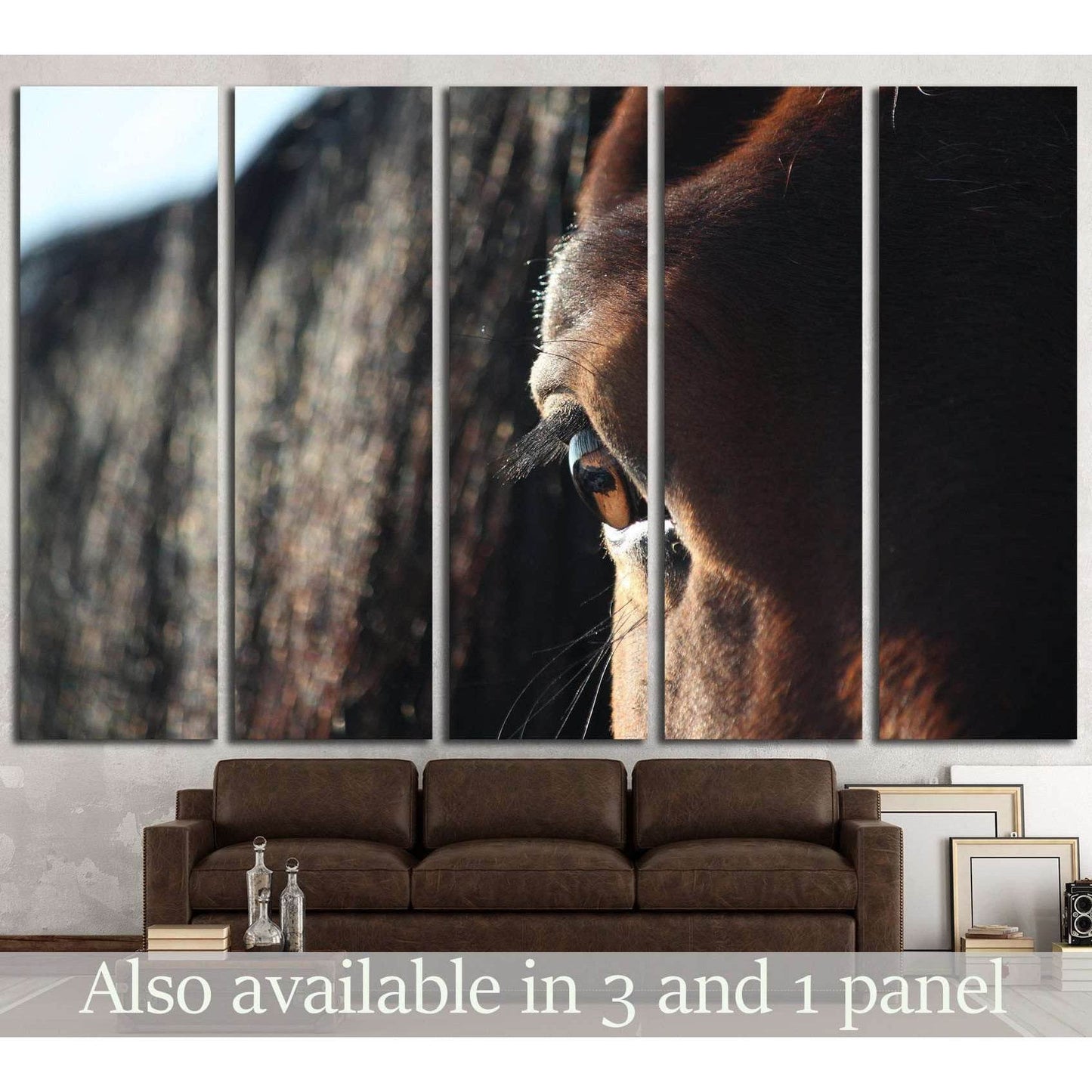 Brown horse eye close up №1841 Ready to Hang Canvas Print - Zellart Canvas Prints ALL_Products, Horses, s-1841