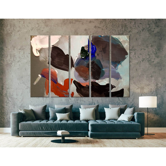 Brown, Red, Gray Abstract №04261 Ready to Hang Canvas Print - Zellart Canvas Prints ALL_Products