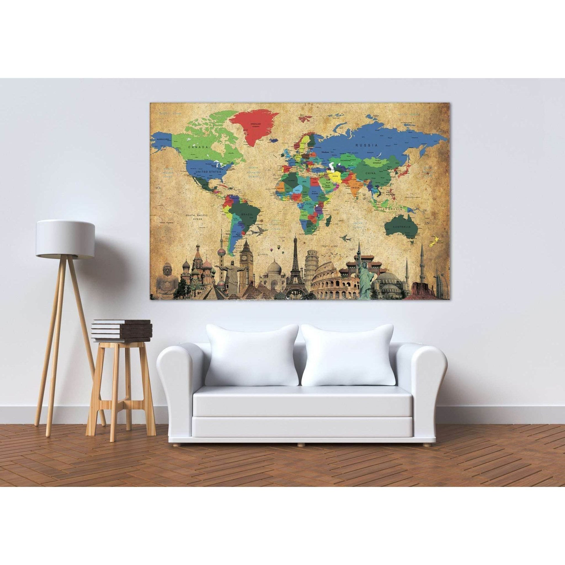Brown World Map with Landmarks Canvas PrintDecorate your walls with a stunning Map with Landmarks Canvas Art Print from the world's largest art gallery. Choose from thousands of World Map artworks with various sizing options. Choose your perfect art print