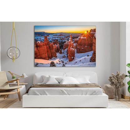 Bryce Canyon At Sunset №SL220 Ready to Hang Canvas Print - Zellart Canvas Prints 0new, ALL_Products, SUNRISE & SUNSET WALL ART