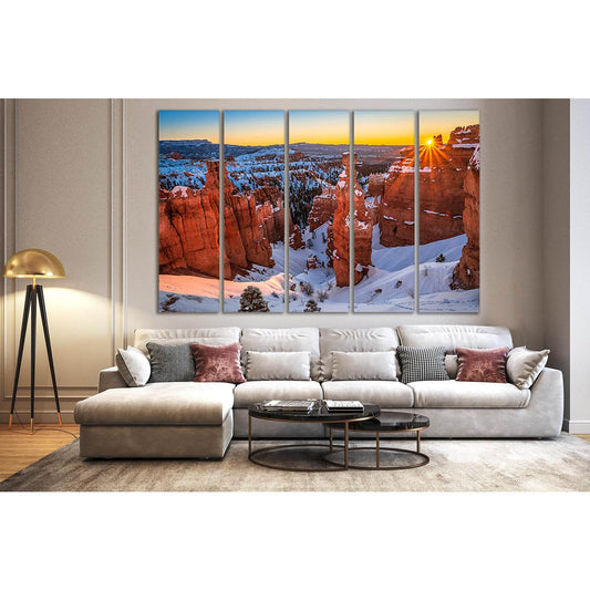 Bryce Canyon At Sunset №SL220 Ready to Hang Canvas Print - Zellart Canvas Prints 0new, ALL_Products, SUNRISE & SUNSET WALL ART