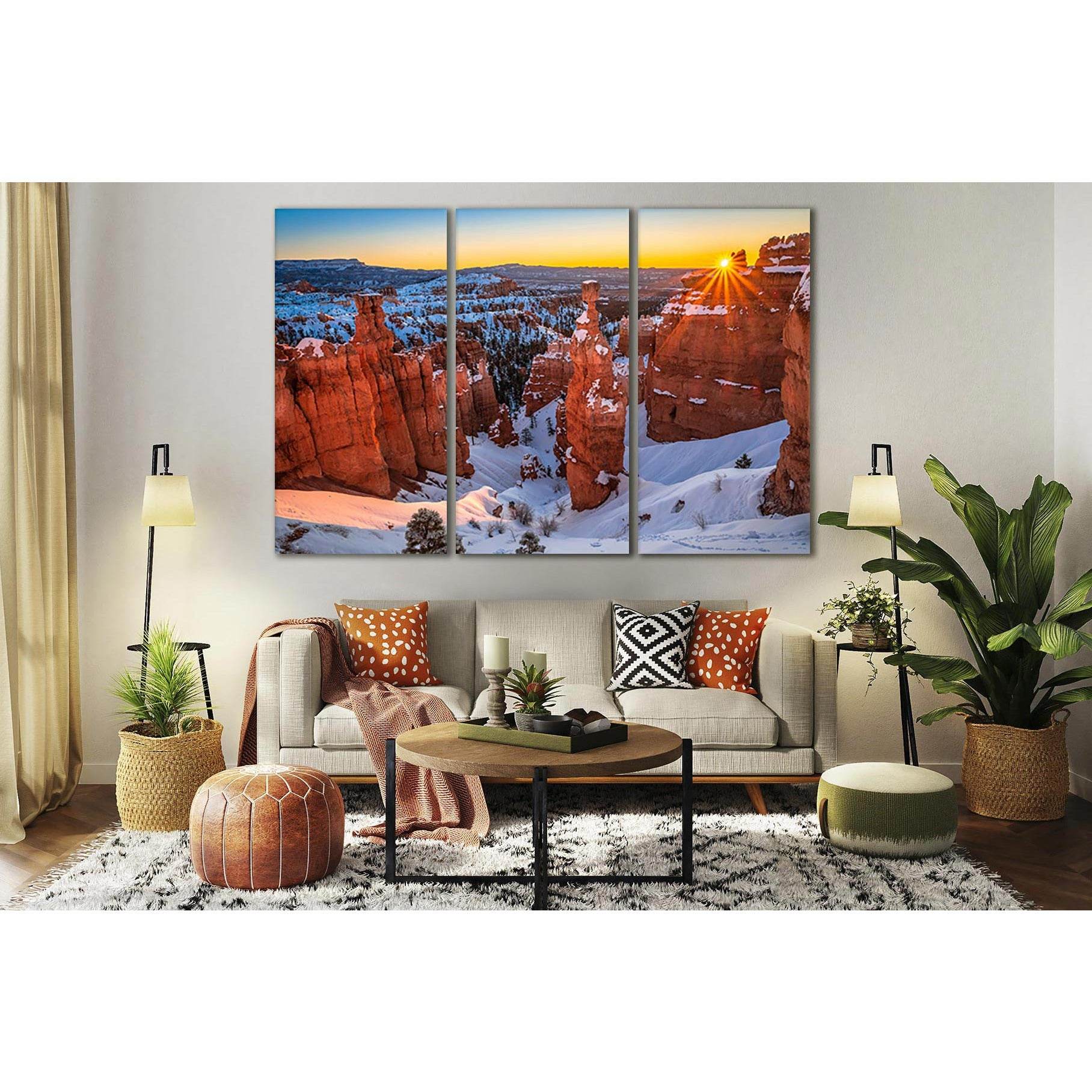 Bryce Canyon At Sunset №SL220 Ready to Hang Canvas Print - Zellart Canvas Prints 0new, ALL_Products, SUNRISE & SUNSET WALL ART