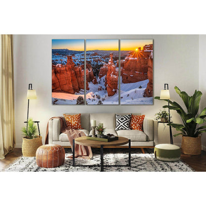 Bryce Canyon At Sunset №SL220 Ready to Hang Canvas Print - Zellart Canvas Prints 0new, ALL_Products, SUNRISE & SUNSET WALL ART