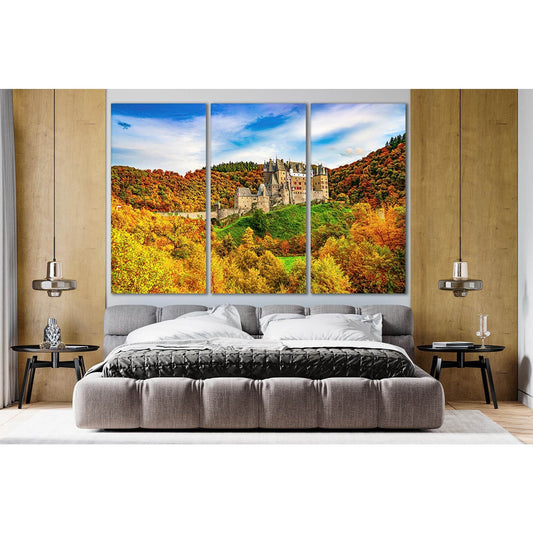 Burg Eltz Castle In Autumn №SL663 Ready to Hang Canvas Print - Zellart Canvas Prints 0new, ALL_Products, Autumn Wall Art